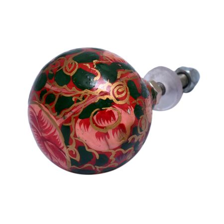 Hand Pinted Flower Indian Kashmiri Cabinet Knobs